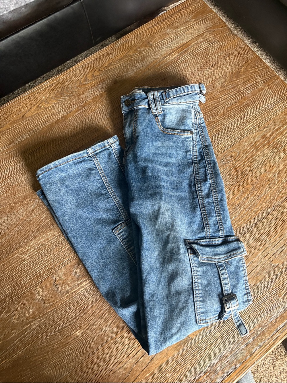 Blue Asphalt Men's Light Blue Relaxed Cargo Jeans